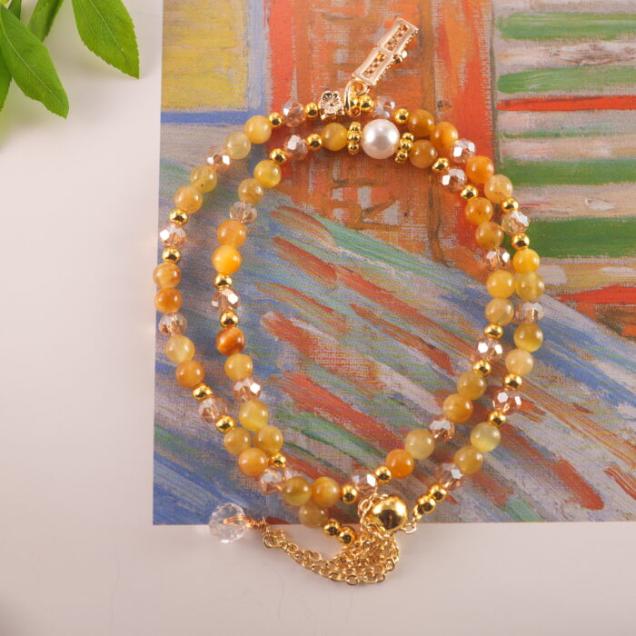 Bracelet displayed beside natural elements for an earthy vibe
