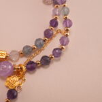 Detailed view of genuine amethyst beads highlighting natural purple hues and smooth surface
