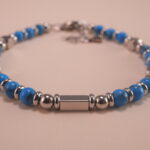 Close-up of 4mm Blue Turquoise Beads – Beaded Bracelet for Balance and Protection