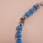 Close-up of 4mm Blue Turquoise Beads – Beaded Bracelet for Balance and Protection