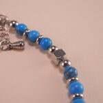 Close-up of 4mm Blue Turquoise Beads – Beaded Bracelet for Balance and Protection