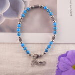 Blue Turquoise Bracelet in Light – 4mm Beaded Crystal Jewelry for Everyday Wear