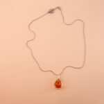 Handcrafted citrine pendant necklace with golden hues