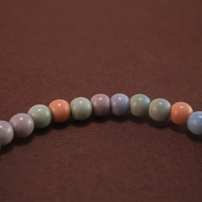 Close-up of the Alashan stone beaded bracelet, highlighting the beads and S925 sterling silver accents
