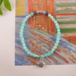 Charm Bracelet with Multi Gemstones in a Natural Light Setting