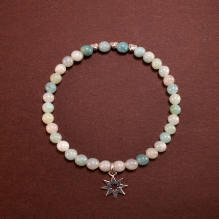 Amazonite Bracelet with Silver Star Charm – Handmade Soothing Jewelry