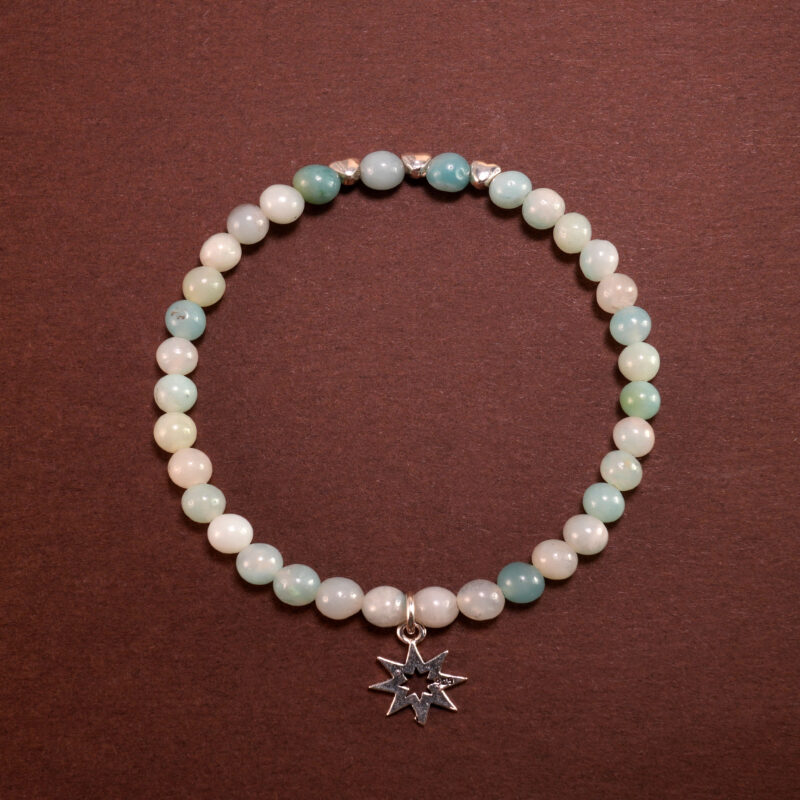 Amazonite Bracelet with Silver Star Charm – Handmade Soothing Jewelry