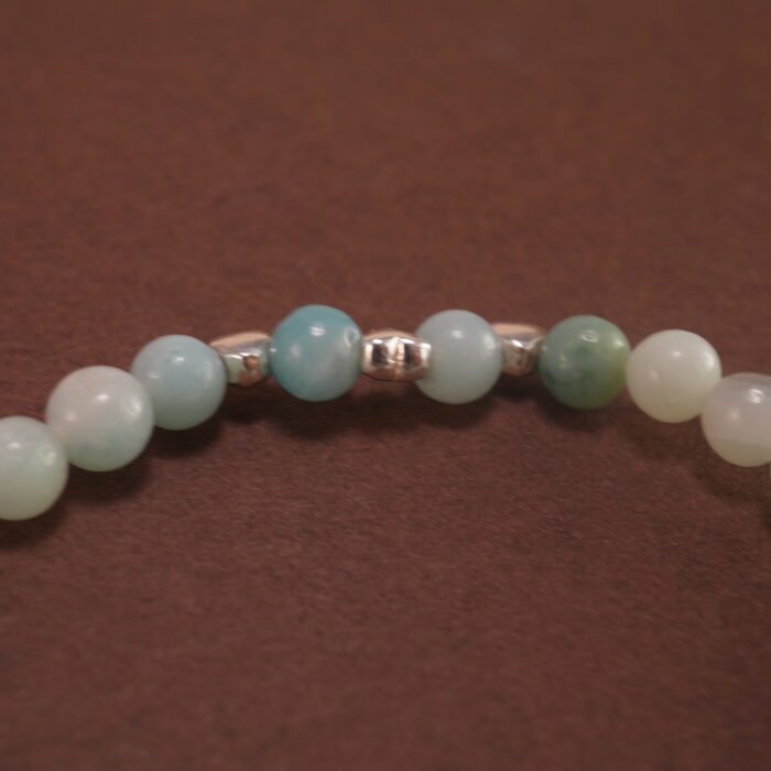 Close-up of Amazonite Beads and Sterling Silver Star Charm