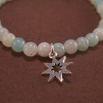 Close-up of Amazonite Beads and Sterling Silver Star Charm