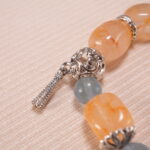 Close-up of Aquamarine and Chalcedony Beads – Elegant Natural Crystal Bracelet