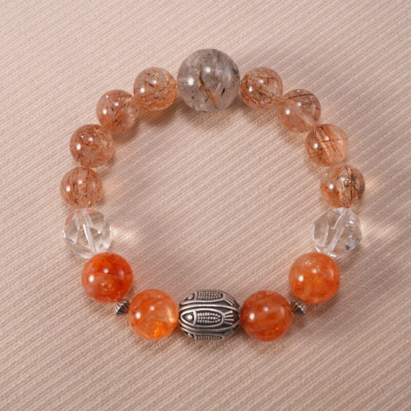 Super Seven Crystal Bracelet with Clear Quartz and healing gemstones, luxury energy jewelry.