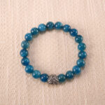Blue Apatite Bracelet with Heart Charm – Handmade Apatite Jewelry