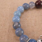 Close-up of Blue Banded Agate Beads and Silver Details – Calming Crystal Bracelet