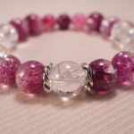 Detail View of Chalcedony and Clear Quartz Beads – Balanced Energy Bracelet