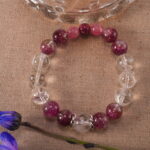 Crystal Energy Bracelet with Quartz and Chalcedony in a Peaceful Setting