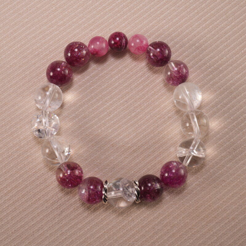 Clear Quartz and Chalcedony Energy Bracelet – Soft Blue Crystal Jewelry