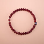 Handmade Garnet Beaded Bracelet – Deep Red Natural Garnet Jewelry