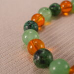 Close-up of Citrine, Chrysoprase, and Aventurine Beads – 8mm Natural Crystal Bracelet