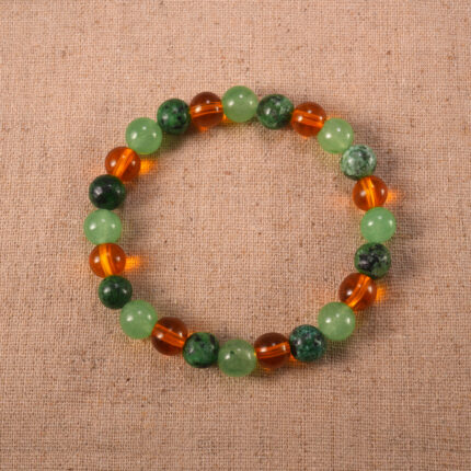 Citrine, Green Aventurine, and Chrysoprase 8mm Bracelet – Bright Crystal Jewelry for Abundance and Growth