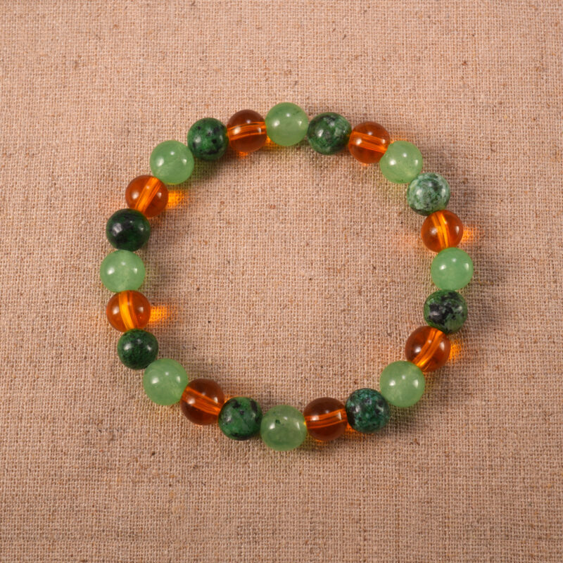Citrine, Green Aventurine, and Chrysoprase 8mm Bracelet – Bright Crystal Jewelry for Abundance and Growth