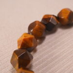 Close-up of Faceted Tiger Eye and Obsidian Stones – 8mm Good Luck Bracelet for Men