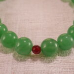 Close-up of Green Aventurine and Red Agate Beads – Good Luck 8mm Gemstone Bracelet