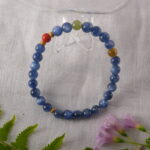 Gemstone Bracelet Featuring Kyanite, Agate, and Chalcedony in a Serene Setting