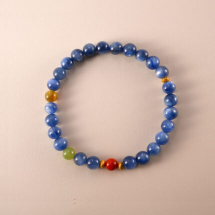 Handmade Kyanite, Agate, and Chalcedony Gemstone Bracelet