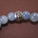 Close-up of Kyanite, Chalcedony, and Agate Beads – Natural Crystal Bracelet