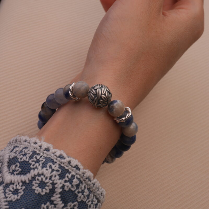 Wearing Kyanite Beaded Bracelet – Elegant Blue Gemstone Jewelry