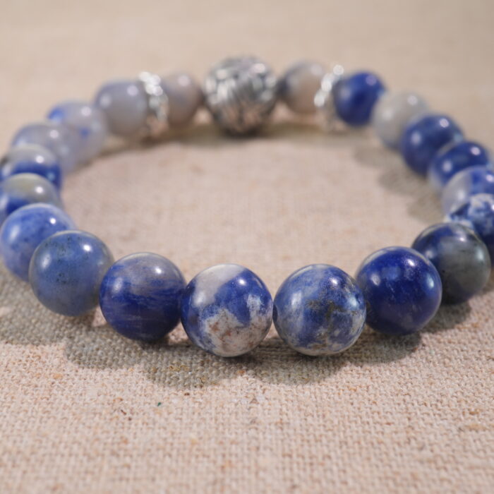 Close-up of Kyanite Beads – Natural Blue Crystal Bracelet