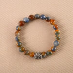 Kyanite Bead Bracelet with Heart Charm – Handmade Kyanite Jewelry