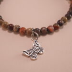 Close-up of Picture Jasper beads and S925 clasp on jasper bracelet