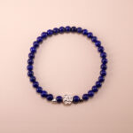 Lapis Lazuli Bracelet with S925 Sterling Silver Clasp - Handmade Jewelry