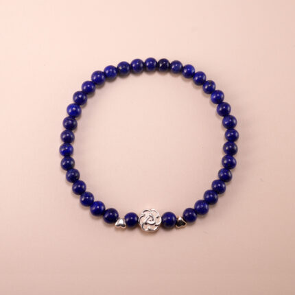 Lapis Lazuli Bracelet with S925 Sterling Silver Clasp - Handmade Jewelry