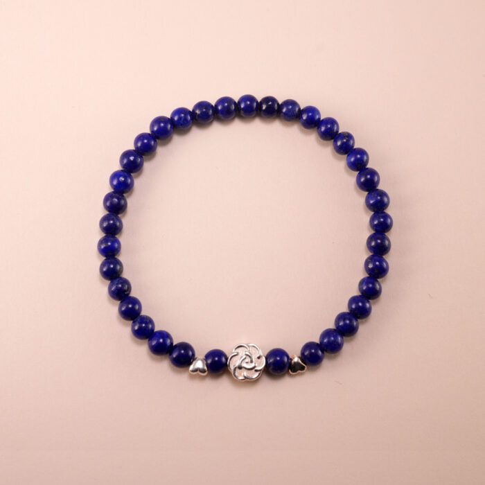 Lapis Lazuli Bracelet with S925 Sterling Silver Clasp - Handmade Jewelry