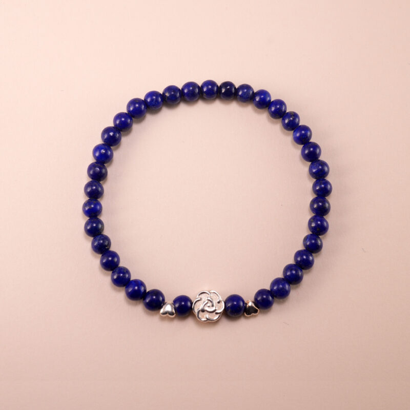 Lapis Lazuli Bracelet with S925 Sterling Silver Clasp - Handmade Jewelry