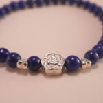 Close-up of Genuine Lapis Lazuli Beads and Sterling Silver Clasp