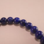 Close-up of Genuine Lapis Lazuli Beads and Sterling Silver Clasp