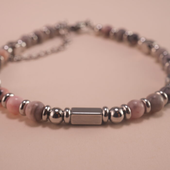 Close-up of Pink Chalcedony Beads – Soft Crystal Bracelet for Heart Energy and Peace