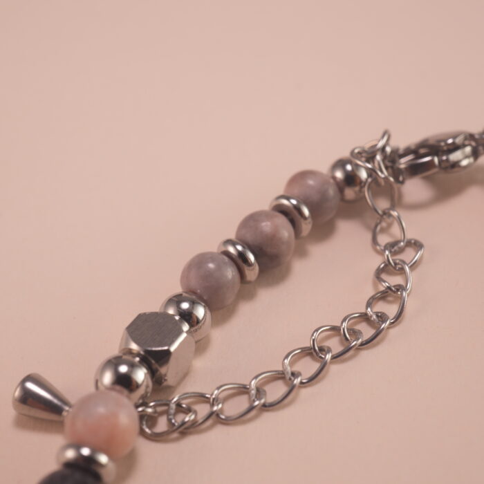 Close-up of Pink Chalcedony Beads – Soft Crystal Bracelet for Heart Energy and Peace