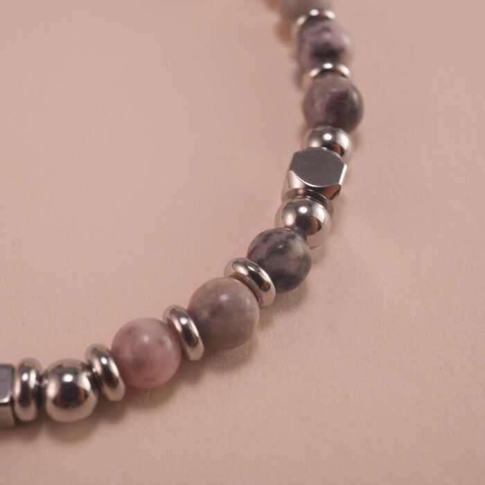 Close-up of Pink Chalcedony Beads – Soft Crystal Bracelet for Heart Energy and Peace