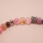 Close-up of Rose Quartz and Amethyst Beads – Colorful 4mm Gemstone Bracelet