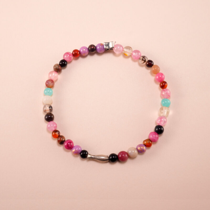 Rose Quartz and Amethyst 4mm Beaded Love Bracelet – Colorful Healing Jewelry