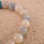 Close-up of Blue Chalcedony and Turquoise Gemstone Beads – Lucky 8mm Crystal Bracelet