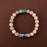 Chalcedony and Turquoise 8mm Bracelet – Blue Beaded Gemstone Jewelry for Luck and Calm
