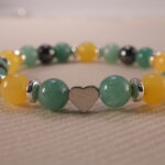 Close-up of 8mm Aventurine and Black Tourmaline Beads – Handmade Bracelet for Grounding and Good Luck