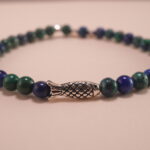 Close-up of Lapis Lazuli and Malachite Beads – 4mm Bracelet for Transformation and Insight