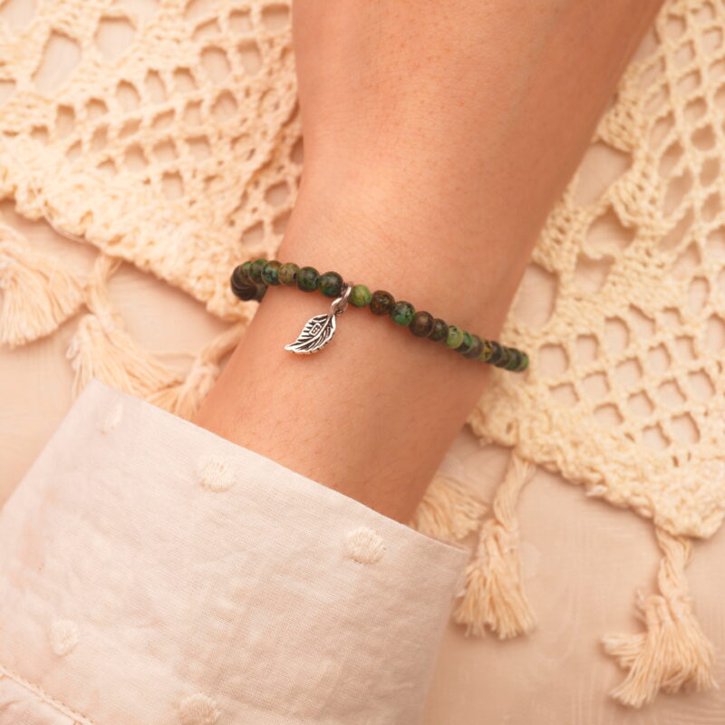 Wearing 4mm Jade Leaf Bracelet – Elegant and Nature-Inspired