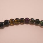 Tourmaline Beads and Leaf Charm Close-up – Beaded Bracelet Detail